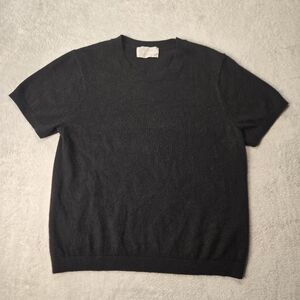 Everlane Xl Black 100% Cashmere Short Sleeve Sweater Top
